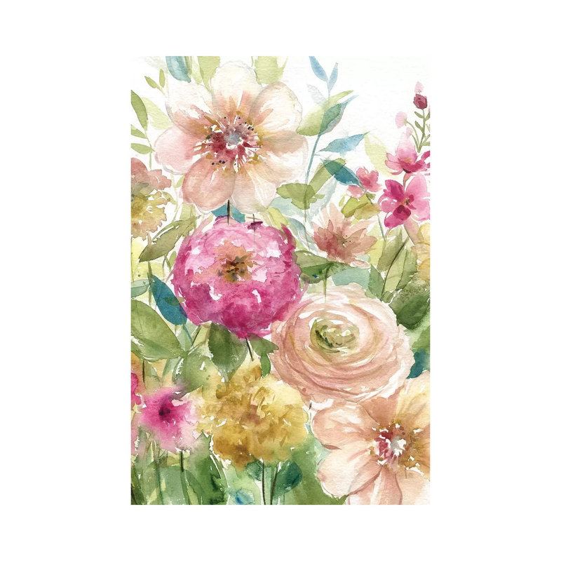 Jardin De Fleurs by Carol Robinson - Print on Canvas, Wrapped Canvas, 20.32 cm H x 30.48 cm W