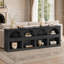 Console arquée 78,7 "avec rangement, canapé à 3 niveaux pour salon d'entrée, noir-1386221408