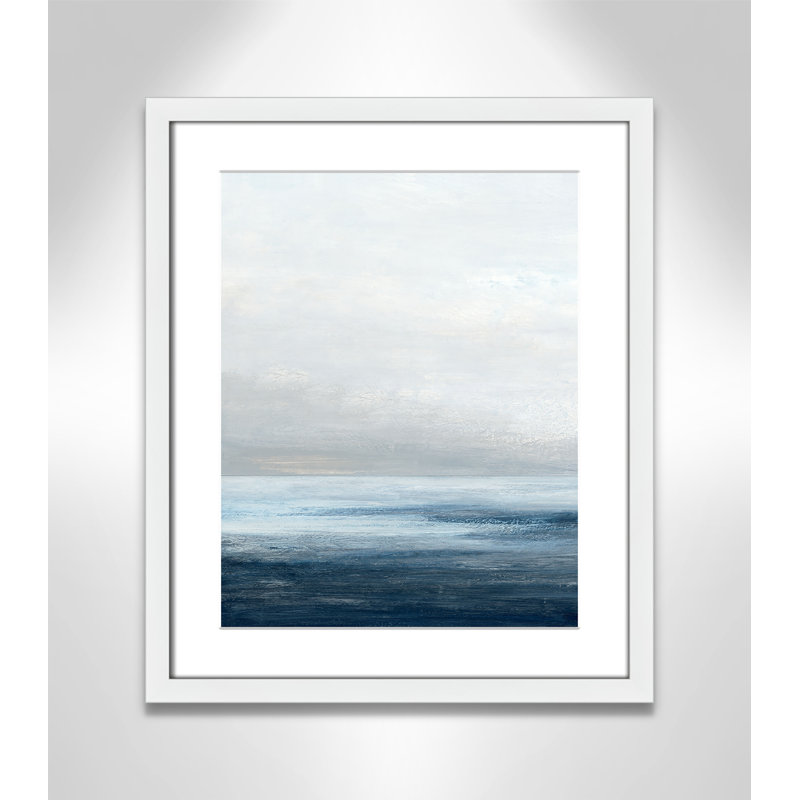 «Calm Ocean Under Cloudy Sky II» par Casa Fine Arts, Blanc satiné, L 16 po x H 19 po, Imprimé mat