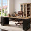 Bureau d'ordinateur bicolore de 78,74 pouces avec rangement