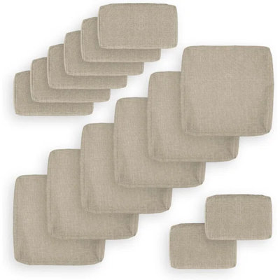 Ensemble de 14 housses pour coussins d'extérieur, coussins de patio imperméables et housses de remplacement pour 7 pièces de mobilier d'extérieur en rotin et osier 6 places (housses seulement)