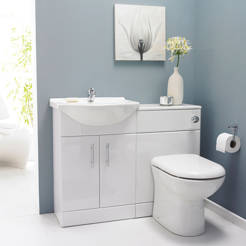 1050mm Single Bathroom Vanity with Vessel Polymarble Basin