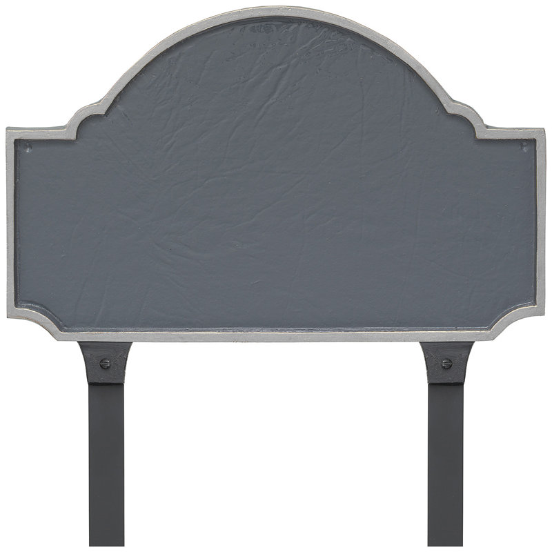 Enseigne d’adresse pour pelouse sur 1 ligne, Gris / Argent