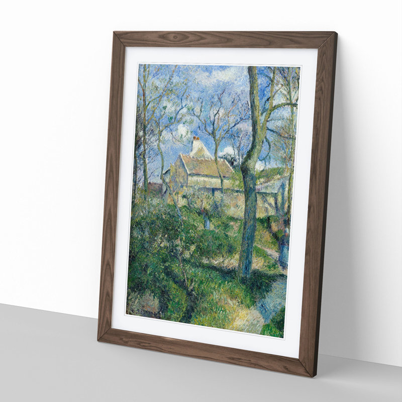 The Path to Les Pouilleux by Camille Pissarro - Picture Frame Painting, Walnut Framed, 36cm H x 27cm W x 2cm D