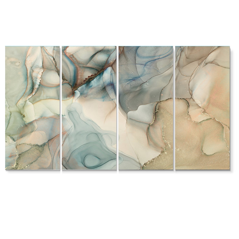 Gray Tender, liquide Art I - impression sur toile tendue 4 pièces