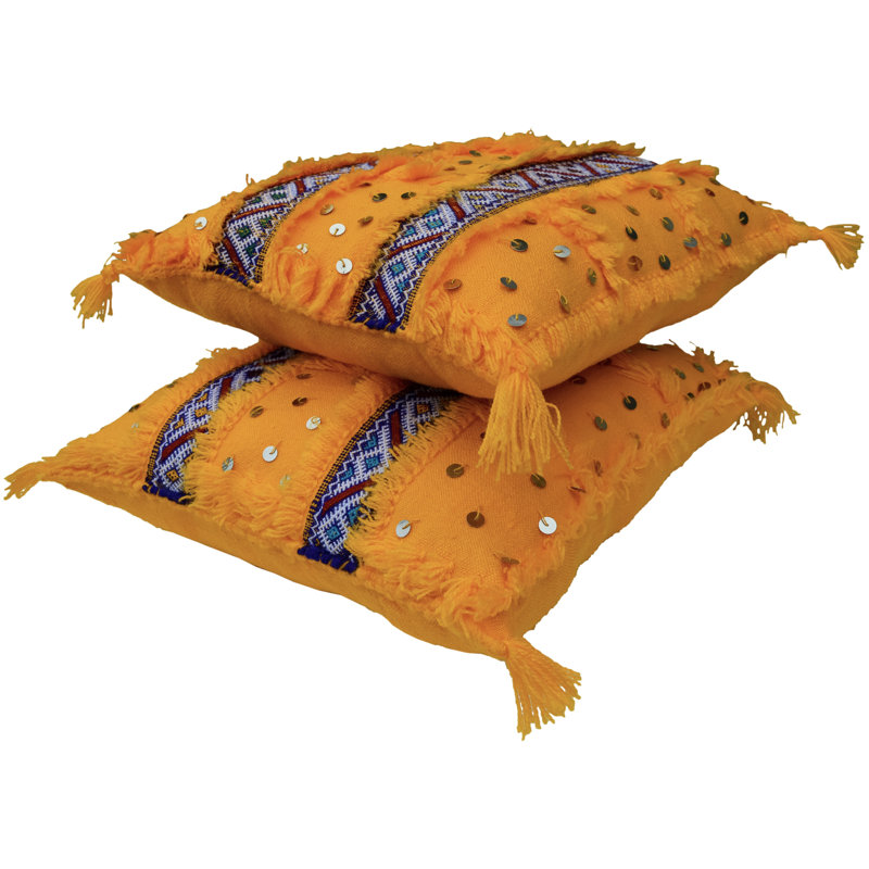 Square Pillow Cover & Insert, Orange/Red/White/Purple