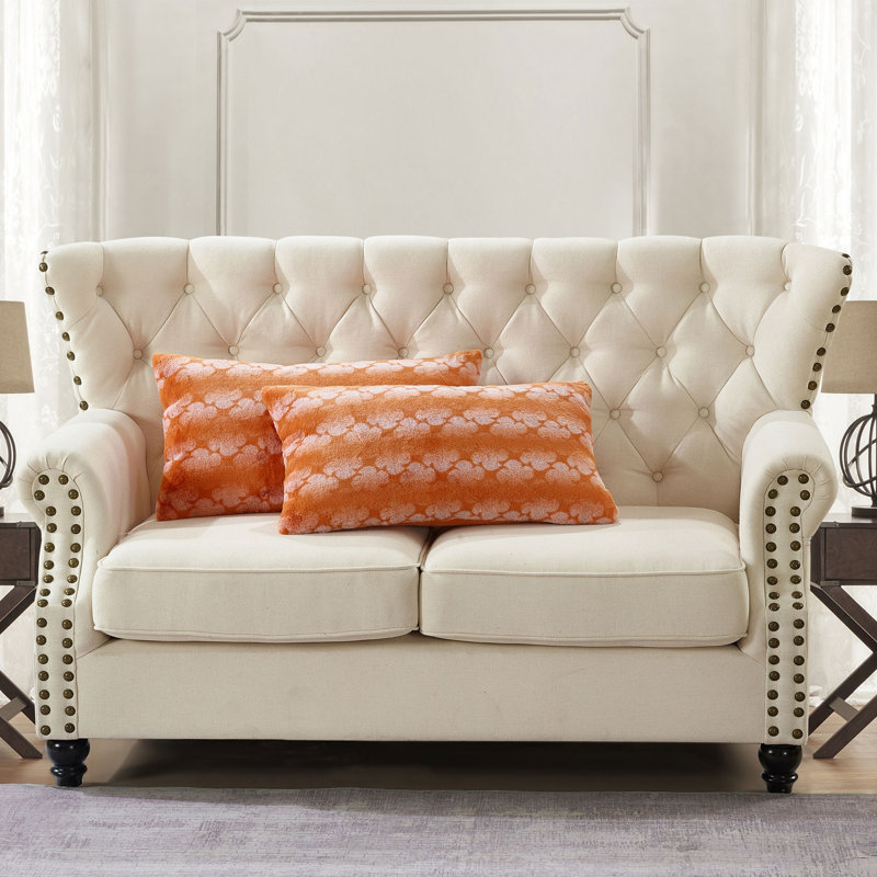 Housse de coussin lombaire à motif floral Ballys, Orange brûlé