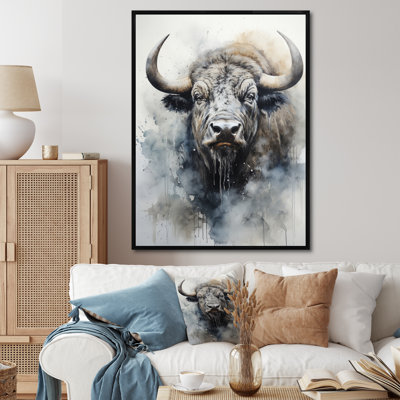 " Gray Buffalo Majestic Profile Pointillism "