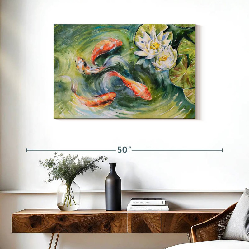 Brampt Pond Of Koi, 24" H x 36" W