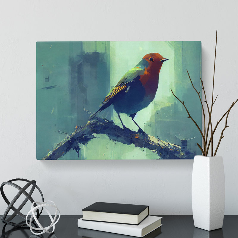 Robin Bird Art Painting Vol.1 - Wrapped Canvas, 40cm H x 60cm W x 3cm D
