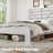 Farmhouse Queen Bed Frame with Tall Headboard, Wooden Platform Bed Frame with Charging Station & Led Lights，Noise Free,No Box Spring Needed and Easy Assembly，White-2049505259-2048281290
