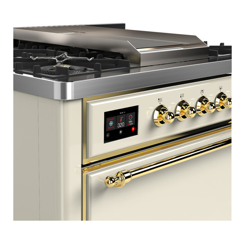 Majestic III Series 36 Inch Dual Fuel Range with 6 Sealed Burners, Griddle, in Emerald Green (Natural Gas, Copper Trim)