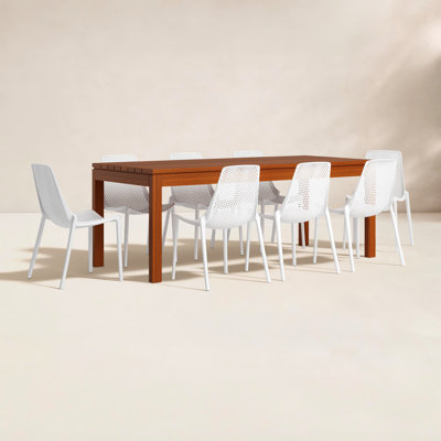 Ensemble de salle à manger rectangulaire pour 8 personnes Anautica