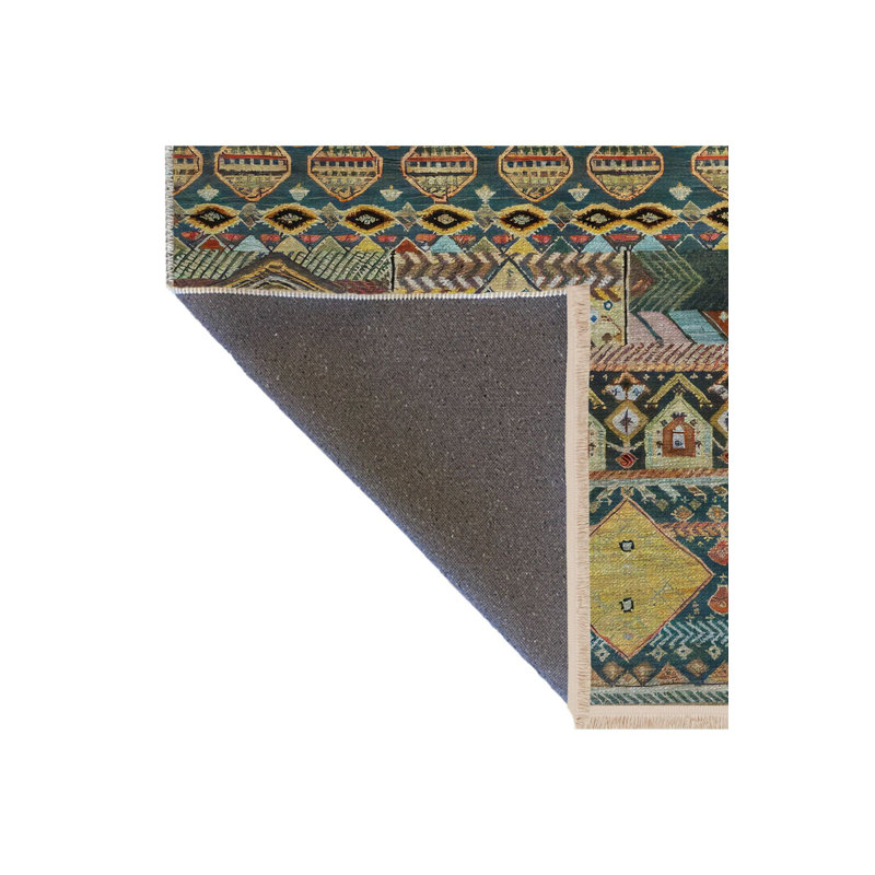Multi Color Mixed Shape Pattern Creative Modern Decorative Machine Washable Area Rug, Rectangle 2'6" x 4'11"
