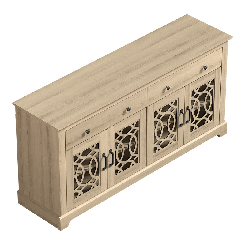 Ensemble de buffet 2 pièces Weddel Basilico, Chêne d'Oslo, Chêne d'Oslo