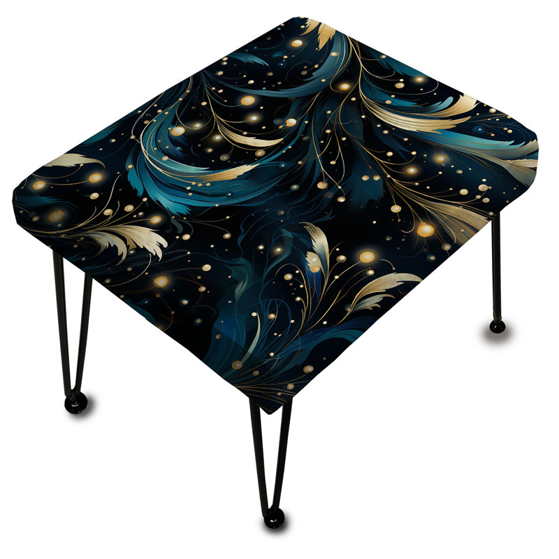 Cosmic Noir Moody Patterns - Abstract Rectangle Ottoman