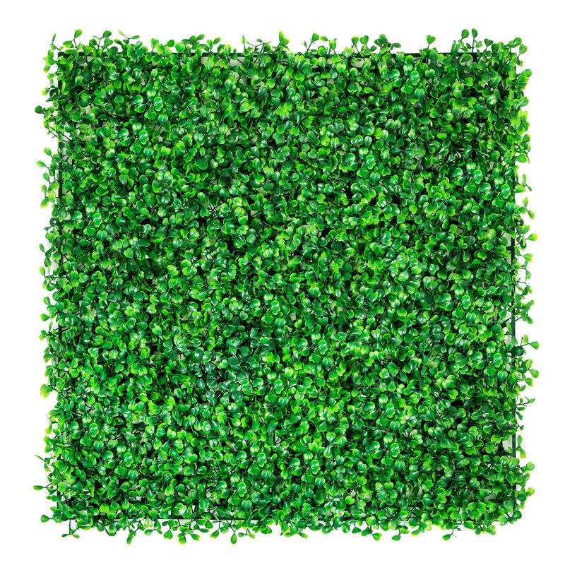 Artificial Boxwood Hedge Wall Panel - 20" x 20", PE/Plastic, 6 Pack, Green, UV Resistant