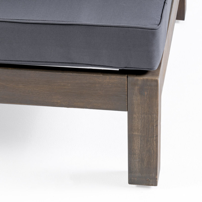 Canapé modulaire d'extérieur en bois avec coussins Oana, gris foncé - Design moderne
