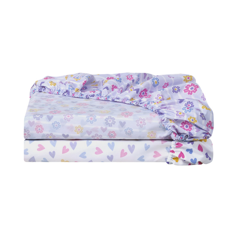 Flower Power Lavendar Sheet Set, Twin Sheet Set + 2 Additional pieces