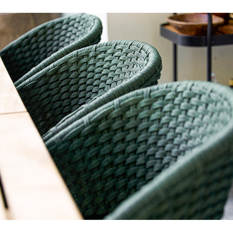 Peacock Chair with Teak Legs, Dark Green, Dark Green