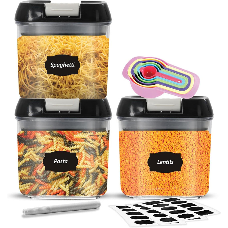 Plastic 3 Piece Storage Jar Set
