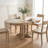 Extendable Farmhouse Round Dining Table - Retro Style With Durable Wooden Frame, Seats 6-414046670