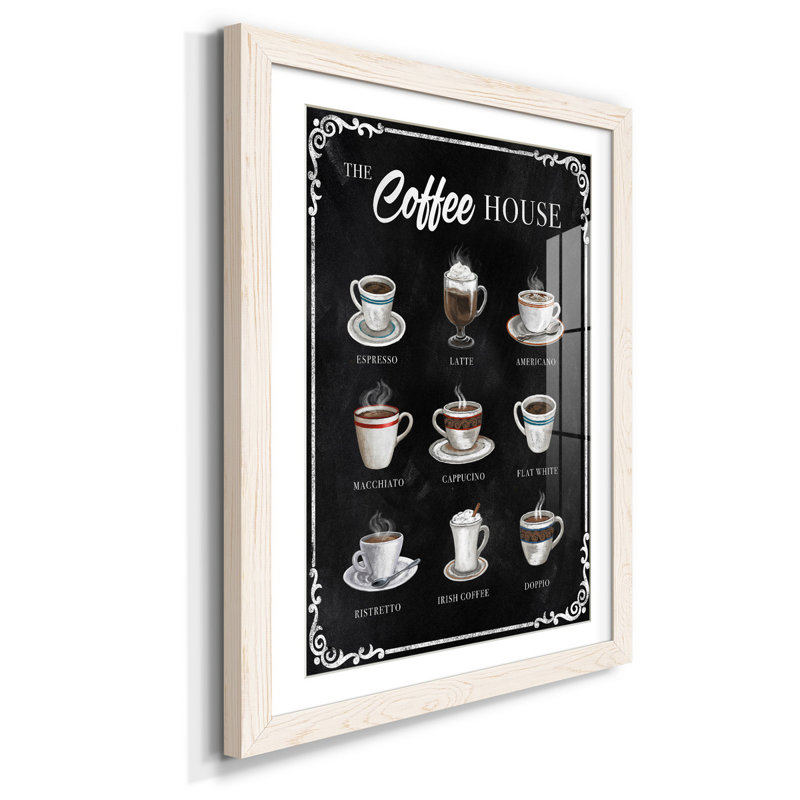 The Coffee House - Reproduction d'art graphique sur papier encadré, H 31,5 po x l 23,5 po x P 1,5 po, Blanc
