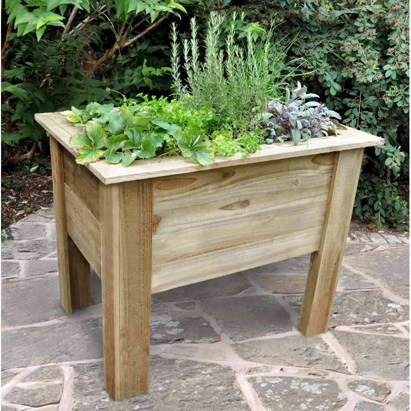 Handmade Wood Raised Garden Bed, 80 cm H x 100 cm W x 70 cm D