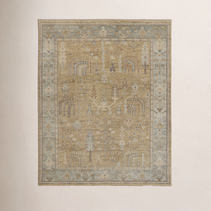 Brandonville Hand Knotted Wool Oriental Indoor Rug, Rectangle 7'9" x 9'9"