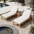 Outdoor Chaise Lounge Set of 2, Acacia Wood Patio Recliners with Arched Backrest, 5-Position Adjustable, Thick Waterproof Cushions for Poolside, Backyard, Deck-737484358