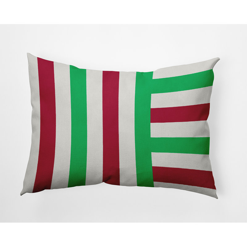 Striped Reversible Throw Pillow, 14" x 20", Rectangular