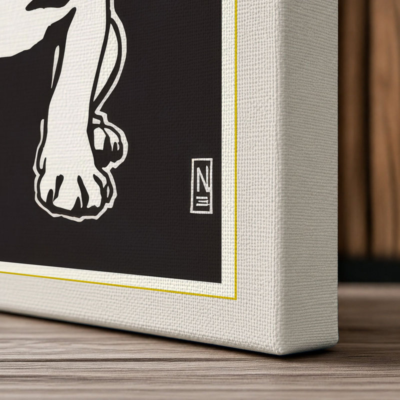 Bulldog Portrait Graphic - Wrapped Canvas, Cream Border, 24x16 - 61.0 x 40.6 cm
