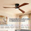 52 In. 3-blade Smart Indoor Flush Mount Ceiling Fan With Remote Control, Noiseless Reversible Dc Motor, Dimmable Led Light-20869164-20869167