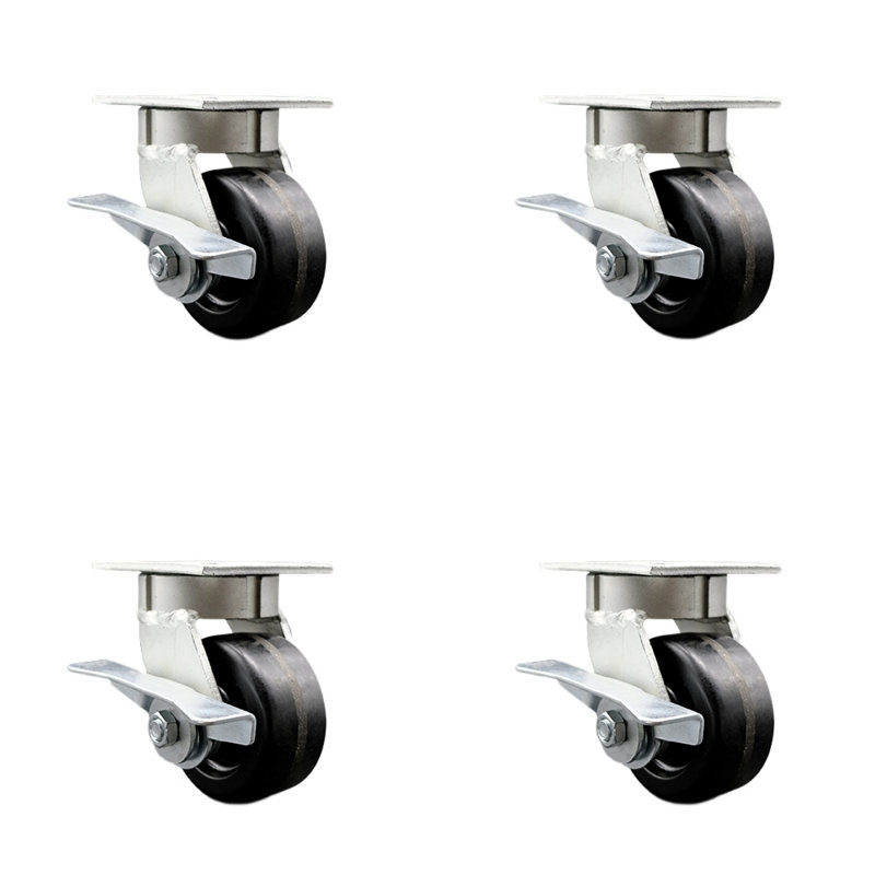 Roulettes pivotantes phénoliques Kingpinless