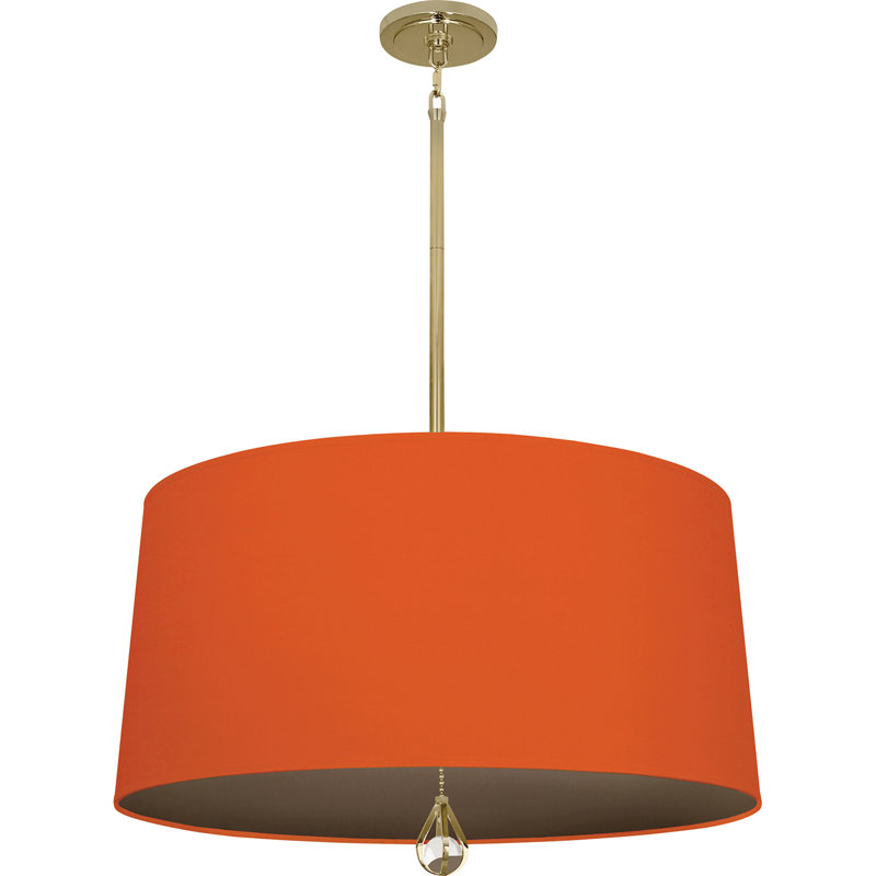Custis 3 - Light Drum Chandelier, William Of Orange/Revolutionary Storm Lining, Modern Brass