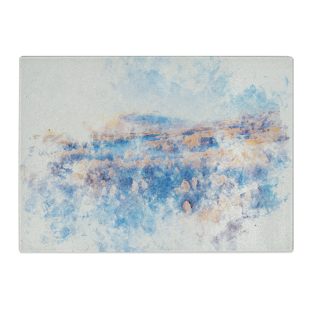 Tempered Glass Winter Forest in Sweden Watercolour Chopping Board