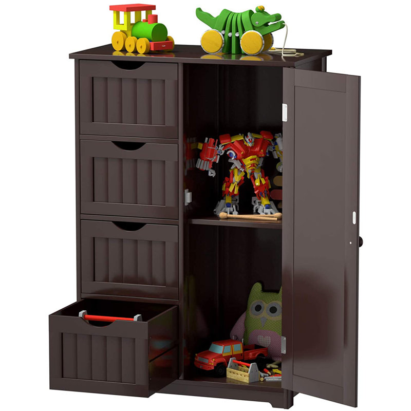 Retrograde Sideboard Chest of Drawers Bathroom Cabinet, Brown