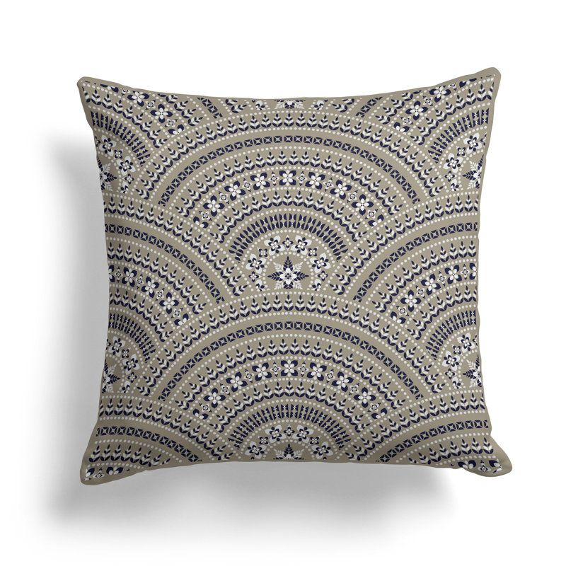 Coussin Gridlock Glamour, Bleu / Beige, H 26 po x l 26 po