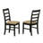 9 Piece Dining Set Includes a Square Dining Room Table with Butterfly Leaf and 8 Linen Fabric Kitchen Chairs, Black & Cherry-2021047042-2117805970