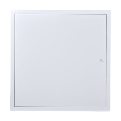 Panneau d'accès en acier galvanisé 19,2 x 19,2 po pour cloison sèche et plafond - porte de service à charnière blanche avec loquet de tournevis et gabarit d'installation (découpe de 18,4 x 18,4 po)