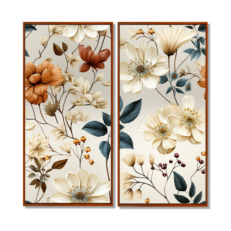 Ismay - chalet blanc, art mural traditionnel, 32" H x 32" W, Brown, Impression encadrée flottante
