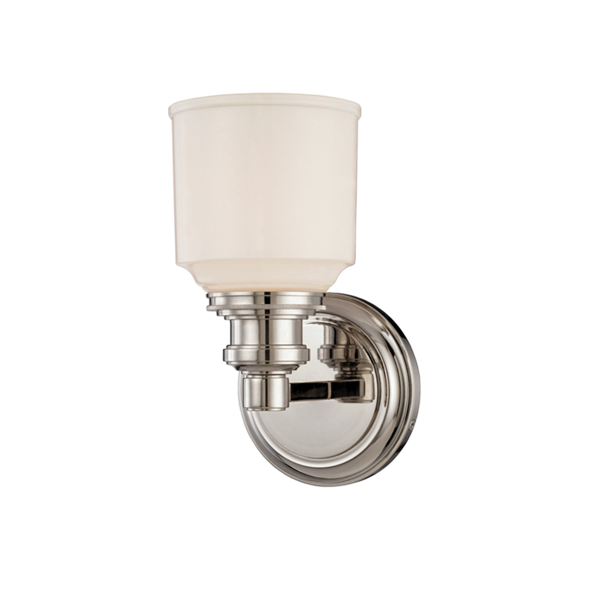 Windham Single Light Glass Dimmable Armed Sconce, Satin Nickel