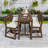5-Piece Space-Saving Patio Dining Table Set with Slatted Tabletop and Removable Cushions-105779