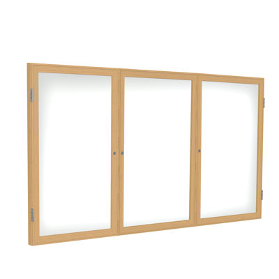 Tableau blanc magnétique en porcelaine encastré 3 portes ghent