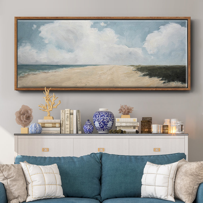 Beach Stroll- Framed Canvas, 20" H x 50" W