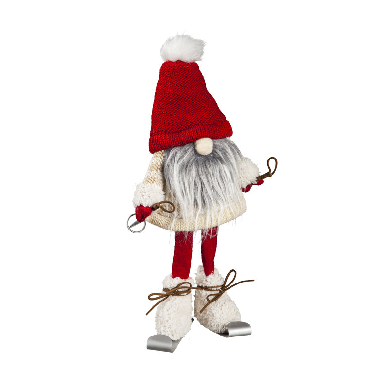 Tissu gnome de ski avec chapeau rouge