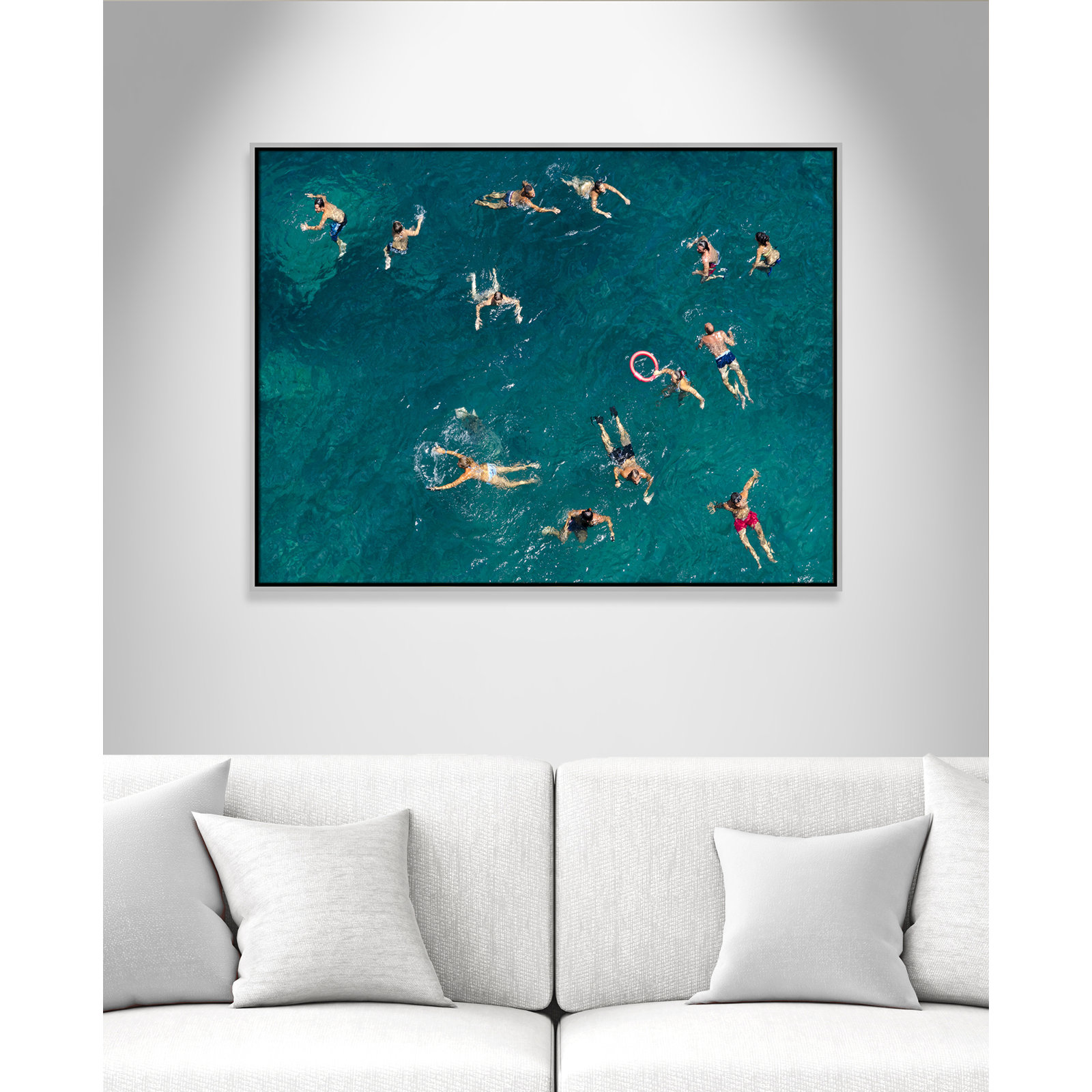 Norvell "Tonti" Print by Tonti, Silver Framed Canvas, 31.5" H x 41.5" W x 2" D