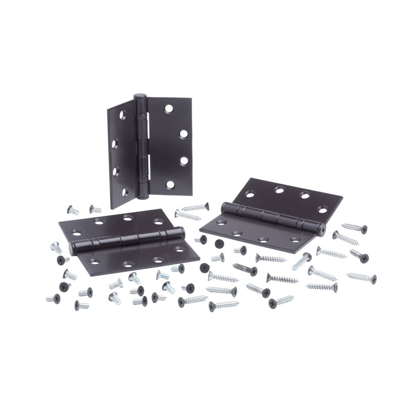 4.5 in. x 4.5 in. Full Mortise Squared Ball Bearing Hinge with Removable Pin, Oil Rubbed Bronze