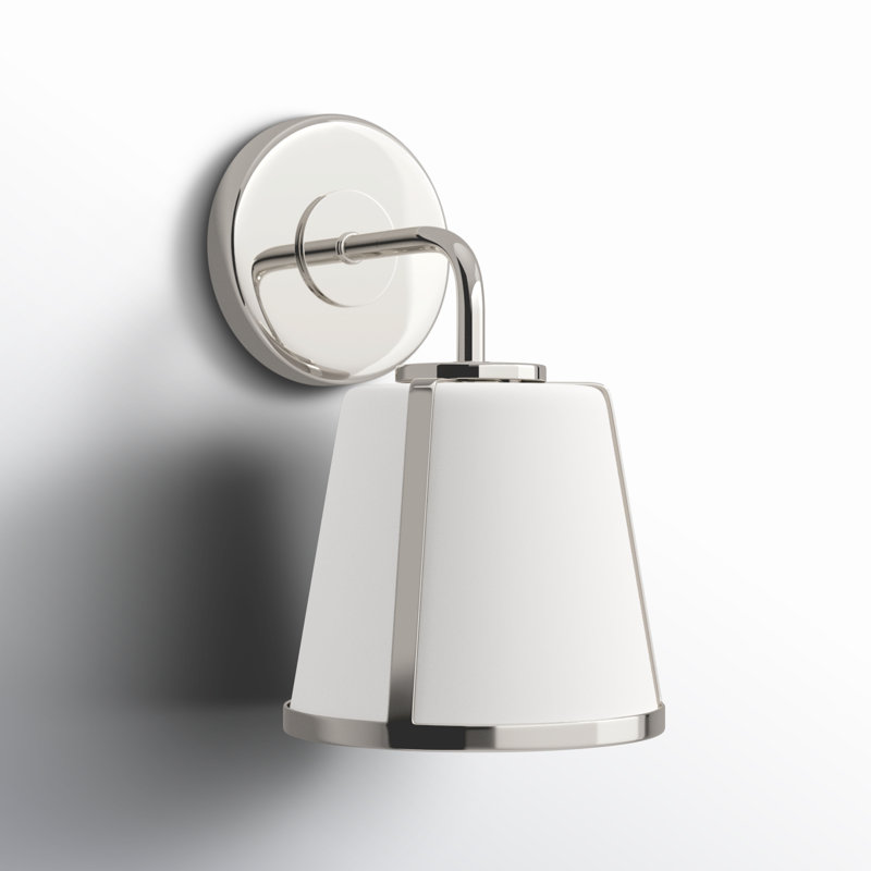 Fulton 1 Light Antique Gold Wall Mount, Polished Nickel