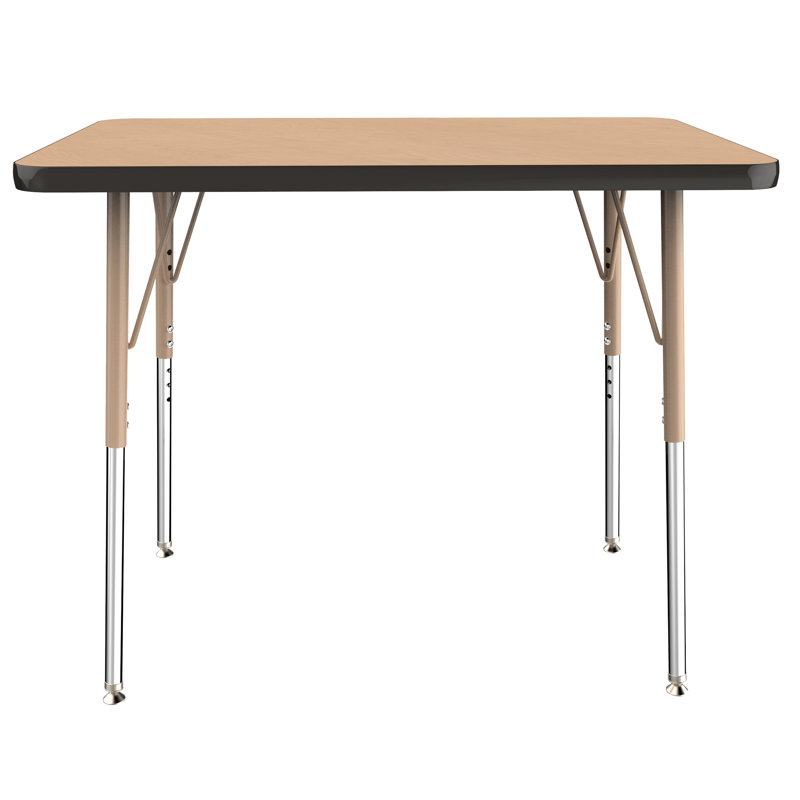 Table d'activité rectangulaire à hauteur ajustable, 30" H x 36" L x 24" W, Érable / noir / sable